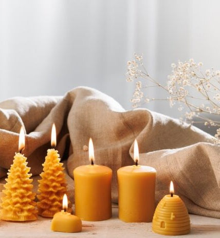 Beeswax Candles on A Table