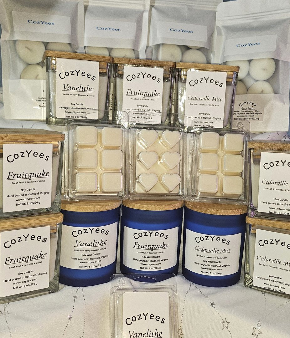 Group of candles and melts collection