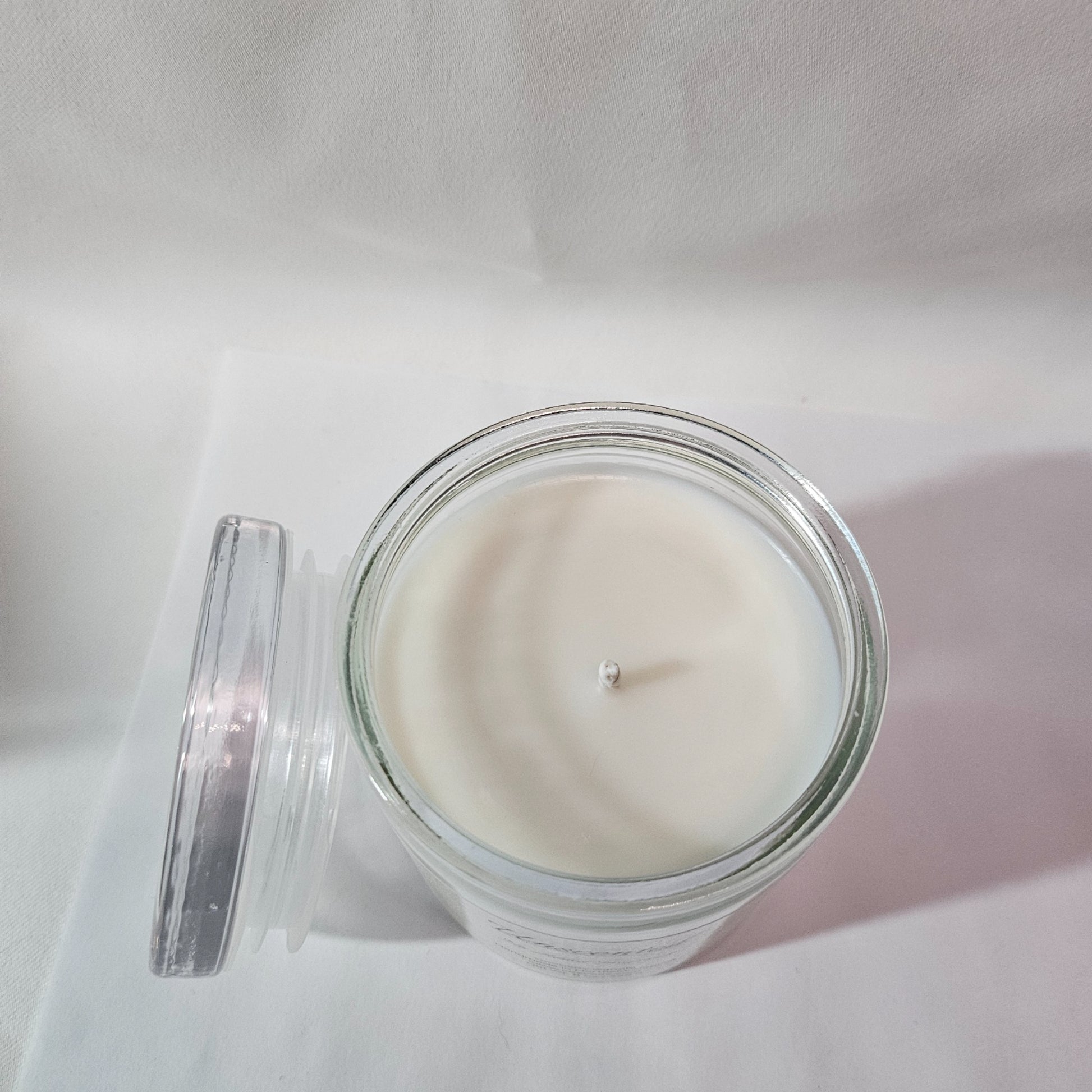 Top view of white candle