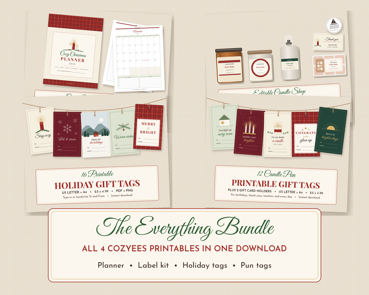 The Everything Bundle: all 4 Cozyees printables