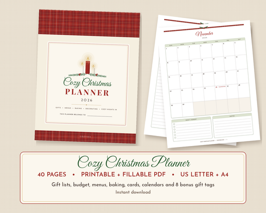 Cozy Christmas Planner printable by Cozyees